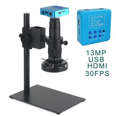 HDMI USB 디지털 비디오 현미경 카메라 산업용 단안 180X 줌 C 마운트 렌즈 휴대폰 수리 납땜용 48MP 2K