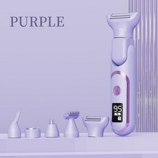 26년 최신 여성 제모기 180도 회전 5종 헤드 트리머 브라질리언 왁싱 Y존 비키니라인 바디 눈썹 코 귀, 전기면도기, SS815-퍼플