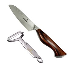 金永利鋼刀 龍紋大馬士革鋼水果刀, 銀, 1個