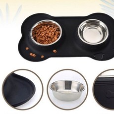 실리콘 흘림방지 2구식기(블랙), 없음