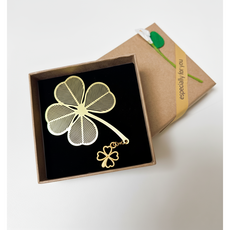 앤티키 금장 네잎클로버 책갈피 북마크, 1개