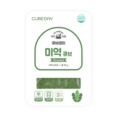 큐브데이 부드러운 미역 큐브 3단계 다진 야채 채소 토핑 죽, 90g, 1세트