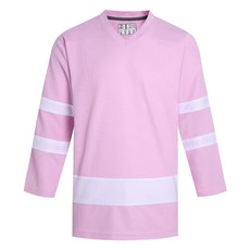 Pullonsy Blank 남성용 아이스 하키 저지 성인용 유니 정통 팀 게임 셔츠 긴소매 스포츠 팬 탑 골드 저지-블랙 스트라이프 S 309793, M, 라이트 핑크 저지-화이트 스트라이프