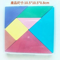 兒童木製七巧板拼圖, 小號塑膠包裝, 1個, 1人