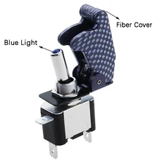 자동 보트 조명 Led 토글 스위치 안전 항공기 플립 업 커버 가드 빨간색 파란색 녹색 12V20A, 18 Carbon cap blue