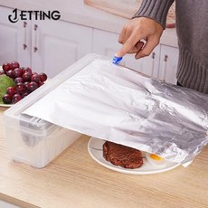 가정용 재사용 가능한 식품 플라스틱 랩 디펜서 커터 포함 조절 클링 필름 주방 도구 건강