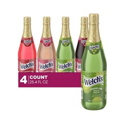Welch's 무알코올 스파클링 주스 칵테일 4팩 751.2ml 25온스 유리병 컬렉션 282959, Welch's 무알코올 스파클링 주스 칵테일 4팩 75, 750ml