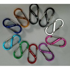 伊凱文戶外 5號鋁合金八字扣 (5入一組) 顏色隨機 登山扣 隨身扣 S扣 掛勾, 1個