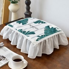 프린터기 먼지 덮개 레이스 커버 복사기 보호 덮개 천, 길이 38폭 35높이 18cm, 바나나 잎