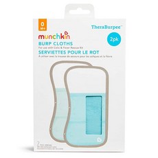 Munchkin® TheraBurpee: 내장 포켓이 있는 트림 천 2팩 배앓이 및 발열 구조 키트 블루 1개 민트 1개 2개(1팩), 2 Piece Set, 2