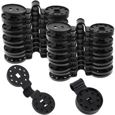 Wopanxye 20pcs 그늘막 클립 검은색 원형 플라스틱 햇빛 가리개 분리 가능한 내구성이 뛰어난 헤비 듀티 잠금 그립 가드닝 방풍 차양 클램프 후크, 20pcs Clips