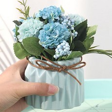 더캔바 수국 조화 화분 블루 조화꽃장식