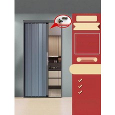 현관중문 셀프설치 무타공 폴딩도어 슬라이딩 파티션, 4. 그레이 프레임 그레이 패널