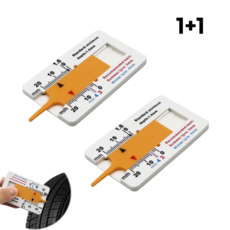 타이어 마모 측정기 게이지 타이어 트레드 측정기 1+1, 화이트, 2개
