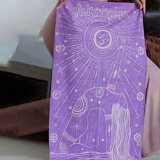 QUEEN YOGA瑜伽運動止滑加厚柔軟舒適雙面瑜伽小鋪巾, 紫霞梵宇, 1個