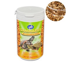 트레이드YB 감마루스 250ml 25g 네추럴 건조새우 천연 민물옆새우 와이비 라이브오리진 거북이 밥 먹이 사료 우량, 1개