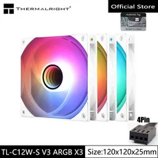 Thermalright TL-C12W-S V3 ARGB 섀시 냉각 팬 12cm 무한 미러 라이트 1500RPM/66.17CFM, 01 기타, 01 A-RGB, 01 TL-C12W-S V3 X3