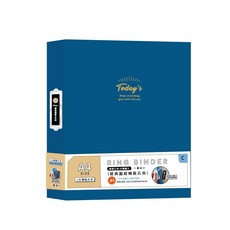 青青文具 CBN-372 簡單生活系列 A4經典圓紋四孔夾 文件夾 資料夾 孔夾, C 深藍, 1個