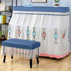 피아노 커버 패브릭 국내제작 키보드 의자 업라이트 방수, 148-153cm 벤치 커버 2인용, 1개, 작은 토끼 블루