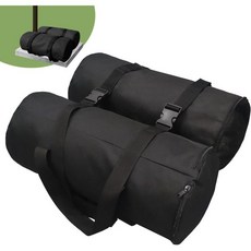 DONEHOS 150파운드 충전식 모래주머니 우산 받침대 무게용 무게 가방 캔틸레버 오프셋 파티오 데크 수영장 옆용 2개 세트 검은색모래 없음, 120파운드(2 x 60파운드), 검정