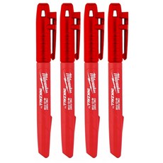 美沃奇 米沃奇 紅色抗油抗潮濕抗灰塵工程標記筆 工程筆 48-22-3100 3170 3180 3190, 1個, 4支紅