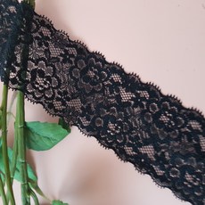 dklace 스판레이스모음 / 레이스 0002 폭 6cm 자가드, 블랙, 1개