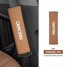 레카로용 가죽 카시트 벨트 보호 패드 어깨끈 커버, 1개, 2. cognac-1PCS