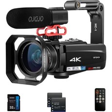 10배 광학 줌과 120배 지능형 줌이 적용된 비디오 카메라 4K 캠코더 30MP WiFi 유튜브 스트리밍 3.0 마이크가 IPS 터치 스크린 디지털 광각 렌즈 32G SD 카