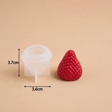 딸기 실리콘 몰드 3D 아로마 테라피 양초 왁스 멀 베리 주조 금형 및 비누 용 DIY 과일, 04 A