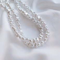 정수몰 못난이 담수 진주 목걸이 레이어드