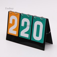 台灣出貨 計分牌 籃球記分牌計分牌翻分牌比賽翻牌計分器板乒乓球計數積分比分牌, 三位數（黃綠底/白字/黑卡座）, 1個