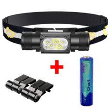 60g 안전모 헤드랜턴 울트라코어 RJ3000 초경량 방진 방수 조선소 낚시 헤드램프, 1개, RJ3000/3500배터리/클립