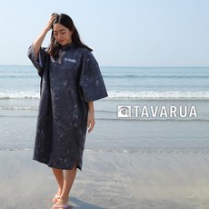 TAVARUA 水陸兩用速乾毛巾衣 超細纖維浴巾衣 沙灘巾 潛水浮潛衝浪輕薄夏季款復古葉, 1個, 復古葉, 復古葉