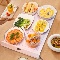 Meicibao 柔性暖菜板 摺疊硅膠加熱恆溫餐盤, 1個, NCB-N-2024定製(配美規線台灣用):1個