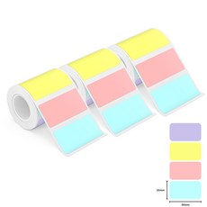 2인치 라벨 3PK 유사 감열 라이프 테이프와 M110 기계 블루투스 프린터 P50 X2 또는 M220 라벨링 무잉크, [06] 3PK 50-30mm Color, 3PK 50 30mm Color
