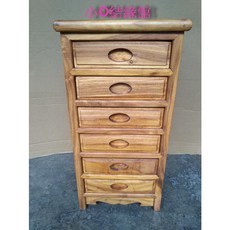 小o結緣館 仿古藤木迷你直六抽文件櫃 收納櫃 32x37x63