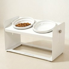 펫코본 스틸프레임 반려동물 식기 높이 각도 조절 2구, 1개, 2구 도자기 그릇M+M