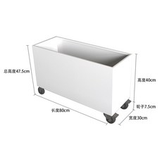 플랜트박스 야외 대형 화분 이동식 상자 바퀴달린, A. 흰색