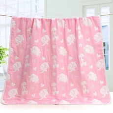 유아 목욕 수건 순수한 면 신생아 아기 덮개 담요 어린이 목욕 어린이 흡수 6 층 거즈 아기 목욕 수건, 가루 사슴, 1개