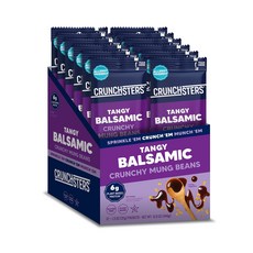 크런치스터스 케이스 팩 (스모키 발사믹 37g) Crunchsters Crunchy Mung Beans Plant-Based Protein Super-Snack and Sala, 1개