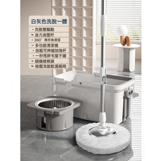 新款家用可旋轉式拖把免手洗自動脫水地拖甩幹一拖套裝淨墩布拖布, 1個