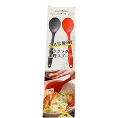 RAKURAKU cooking 料理勺 耐熱矽膠材質 不傷鍋具 可愛笑臉設計, 1個