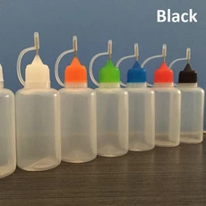 Chzimade 5Pcs 30ml 리필 가능 플라스틱 세라믹 도자기 도구 짜기 바늘 병 포인트 라인 DIY 폴리머 클레이, 01 2003822-BLACK