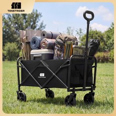 TANSTRIDER 웨건 접이식 아웃도어 캠핑 폴딩 카트 접이식 카트 쇼핑카트 장바구니 캐리어 카트 접이식 카트 4바퀴 캠핑웨건 캠핑 용품 폴딩카트80*49*91.5cm, 1개, 블랙 1개, 블랙