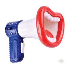 어린이 놀이용 확성 메가폰 음색 변환 기능 휴대용 손잡이 사운드 장치, 1개, 색상랜덤