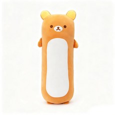 안고자는 긴베개 등받이 쿠션, 60cm(0.37kg), 리락쿠마[브라운]