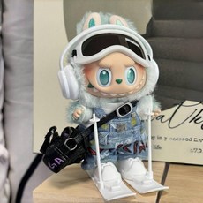 1 2 세대 3 세대의 Labubu 베이비 옷 스키장 고무-탄력성 마카롱 래그 천 옷장 파티 3.0, 스노우 보드 풀 세트(인형불포함)