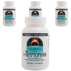 SOURCE NATURALS L-色胺酸&維他命B6錠 1000mg, 90顆, 4罐