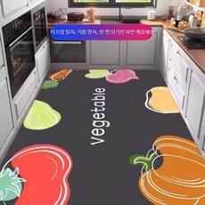 PVC 주방매트 미끄럼방지 방수 얼룩방지 청소용 바닥매트 대형 65자, 1개, JX-프레시 과일 (한 번 닦으면 깨끗해져요)