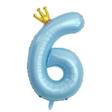 연지마켓 숫자 은박 풍선 대형, 블루 6
